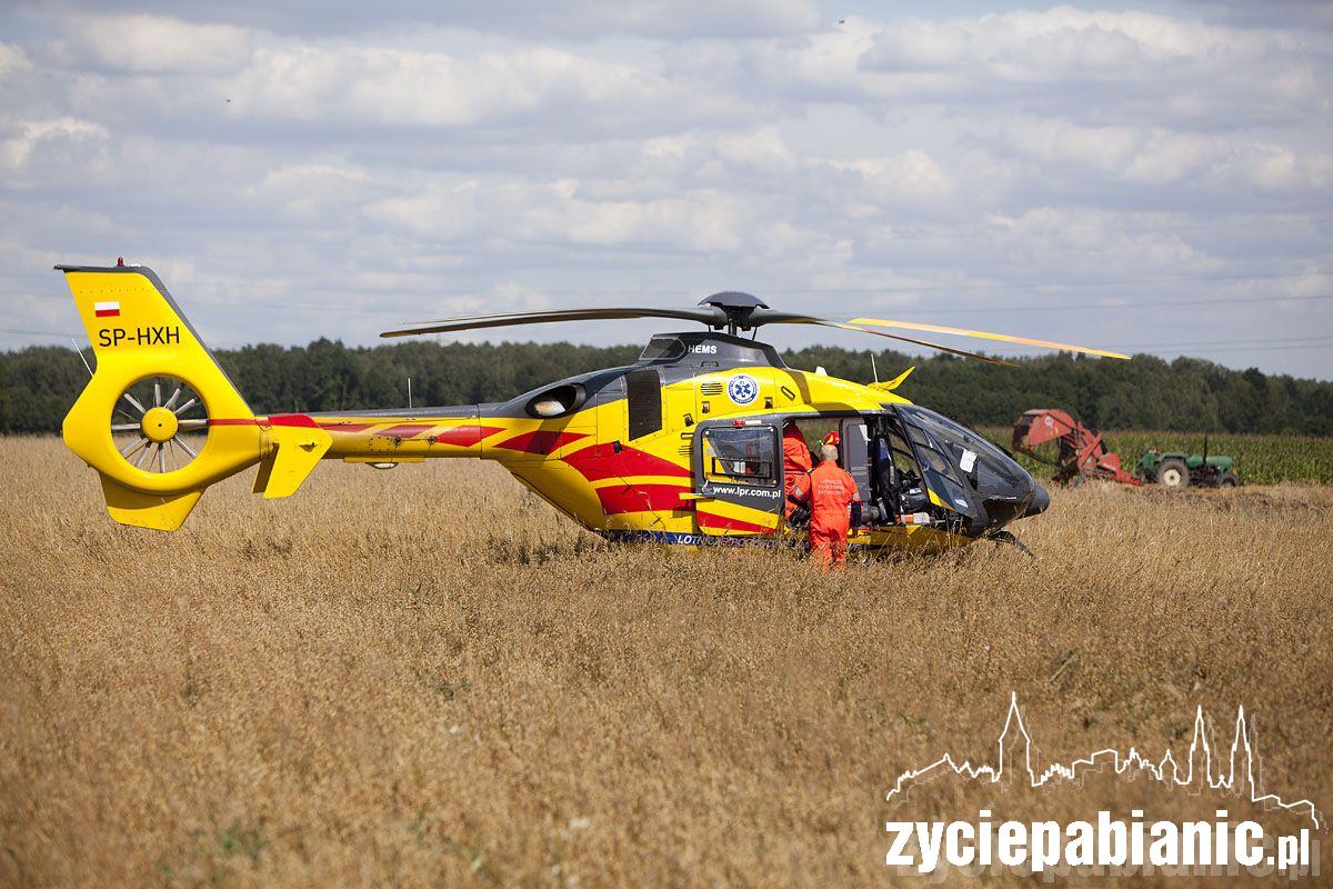 Wypadek na polu: rolnik stracił rękę