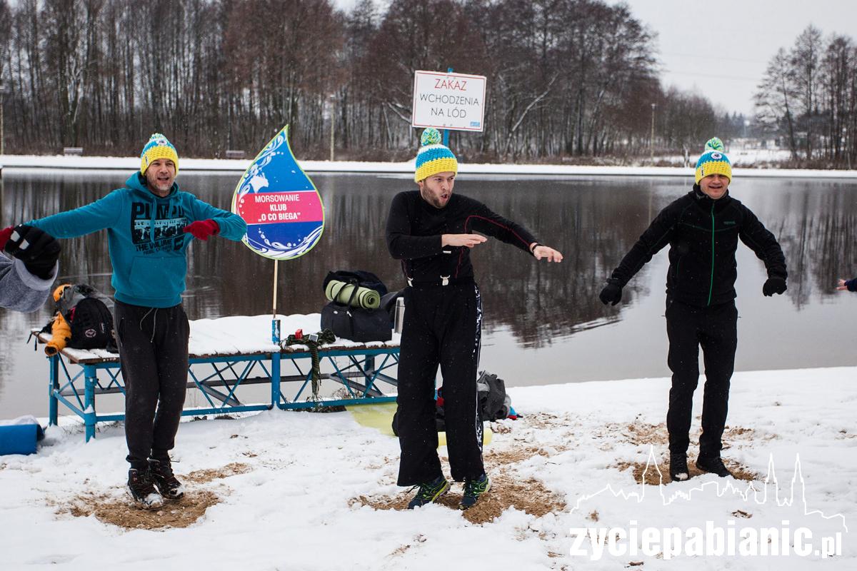Spadł pierwszy śnieg. Morsy świętują na lewitynie