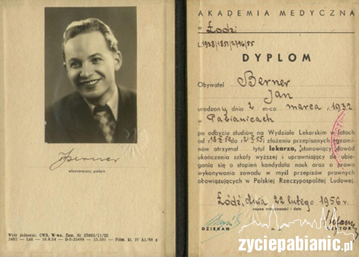 Wspomnienie prof. Jana Bernera, byłego prezydenta Pabianic