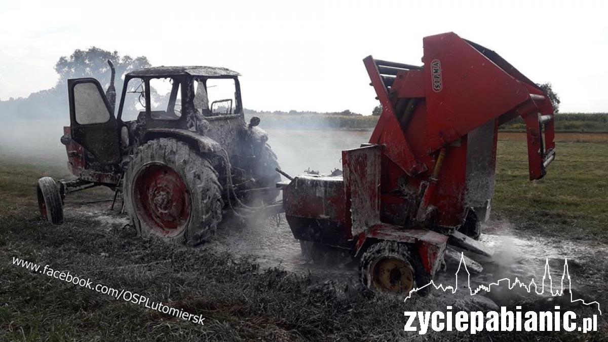 Pożar ciągnika. Maszyna doszczętnie spłonęła