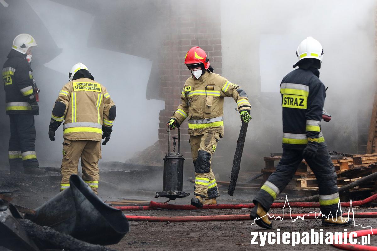 Strażacy walczą z pożarem zakładu