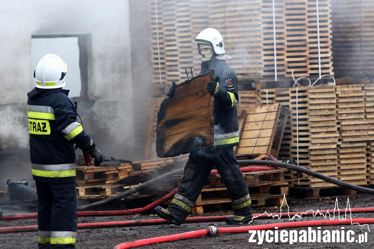 Strażacy walczą z pożarem zakładu