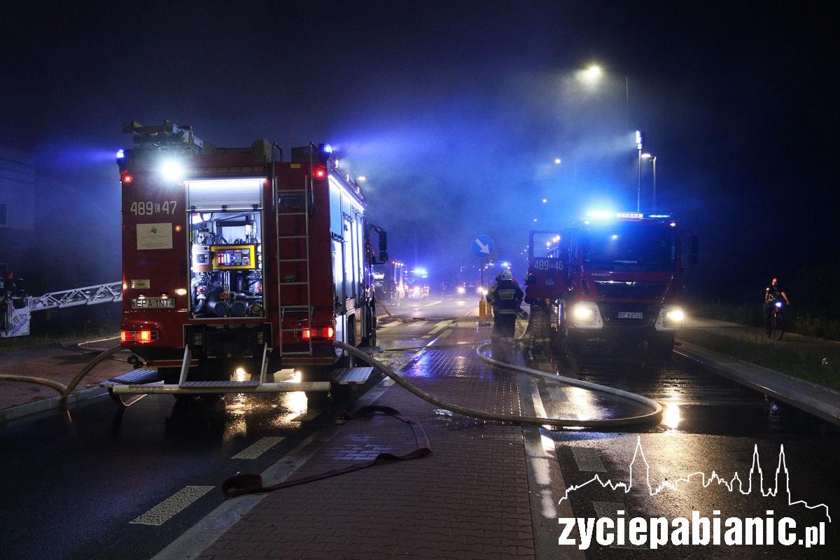 Pożar hurtowni budowlanej Budmax przy ul. Jutrzkowickiej