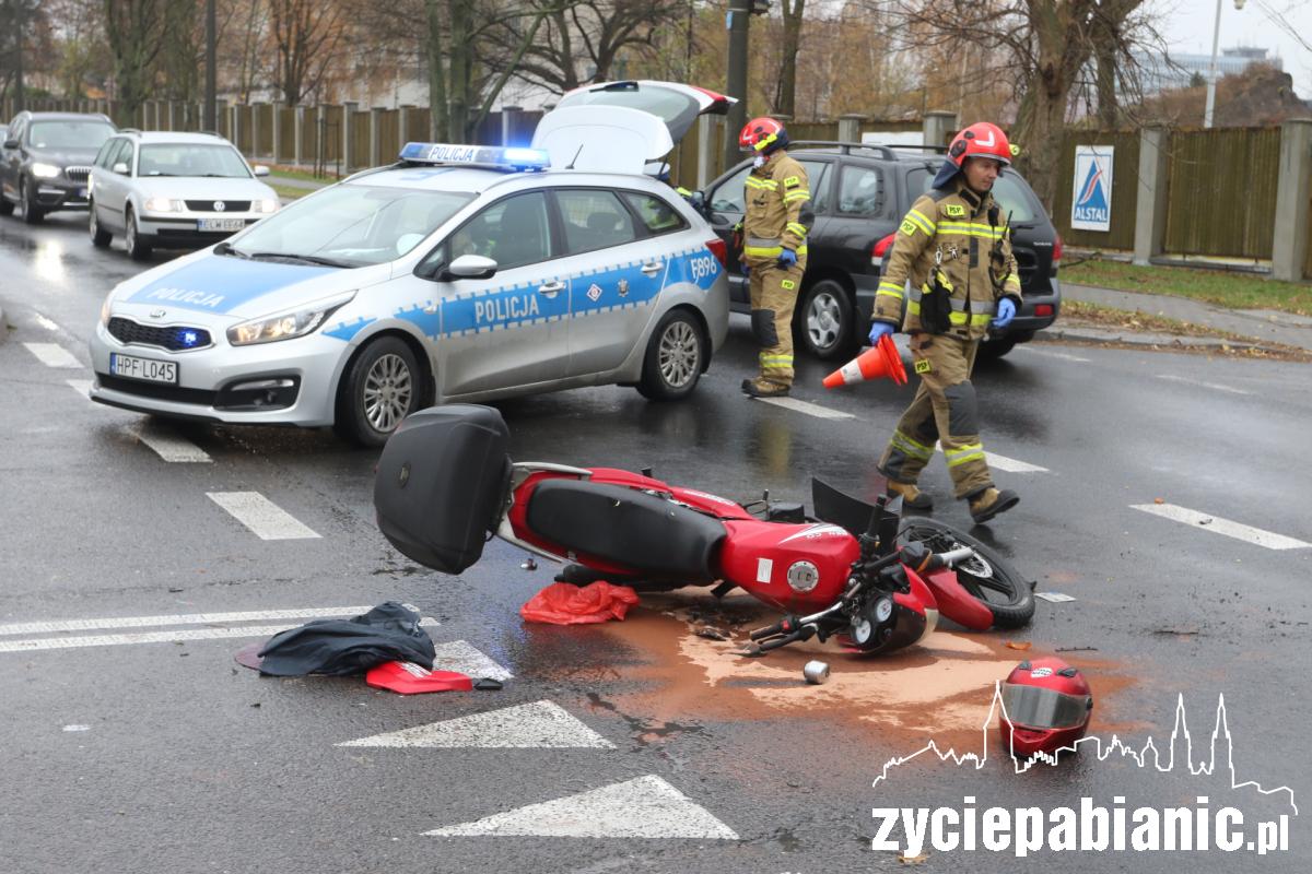 Wypadek na ul. Partyzanckiej. Ranny motocyklista