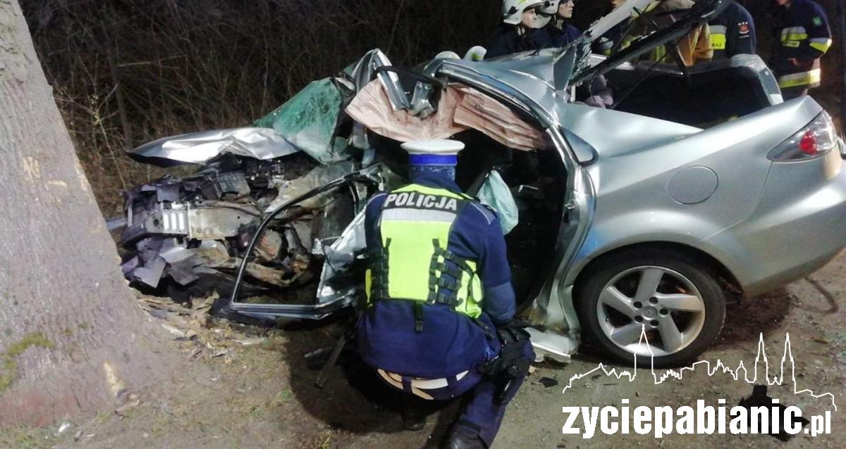 Samochód wjechał w drzewo. Jest ofiara śmiertelna