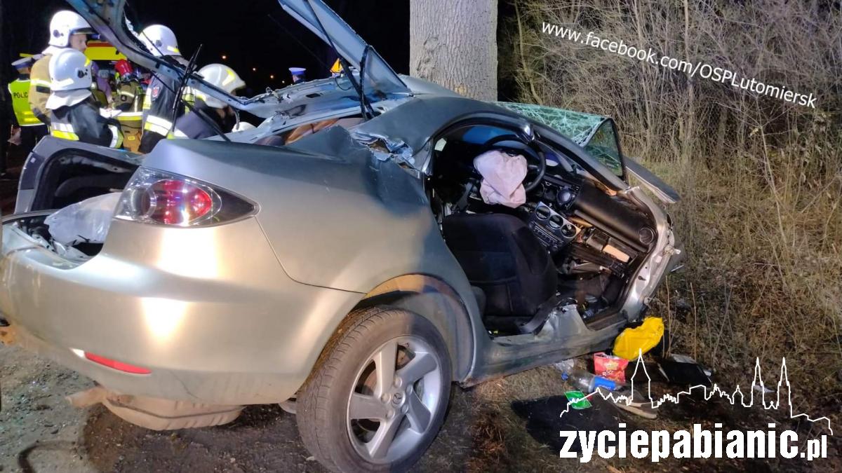 Samochód wjechał w drzewo. Jest ofiara śmiertelna