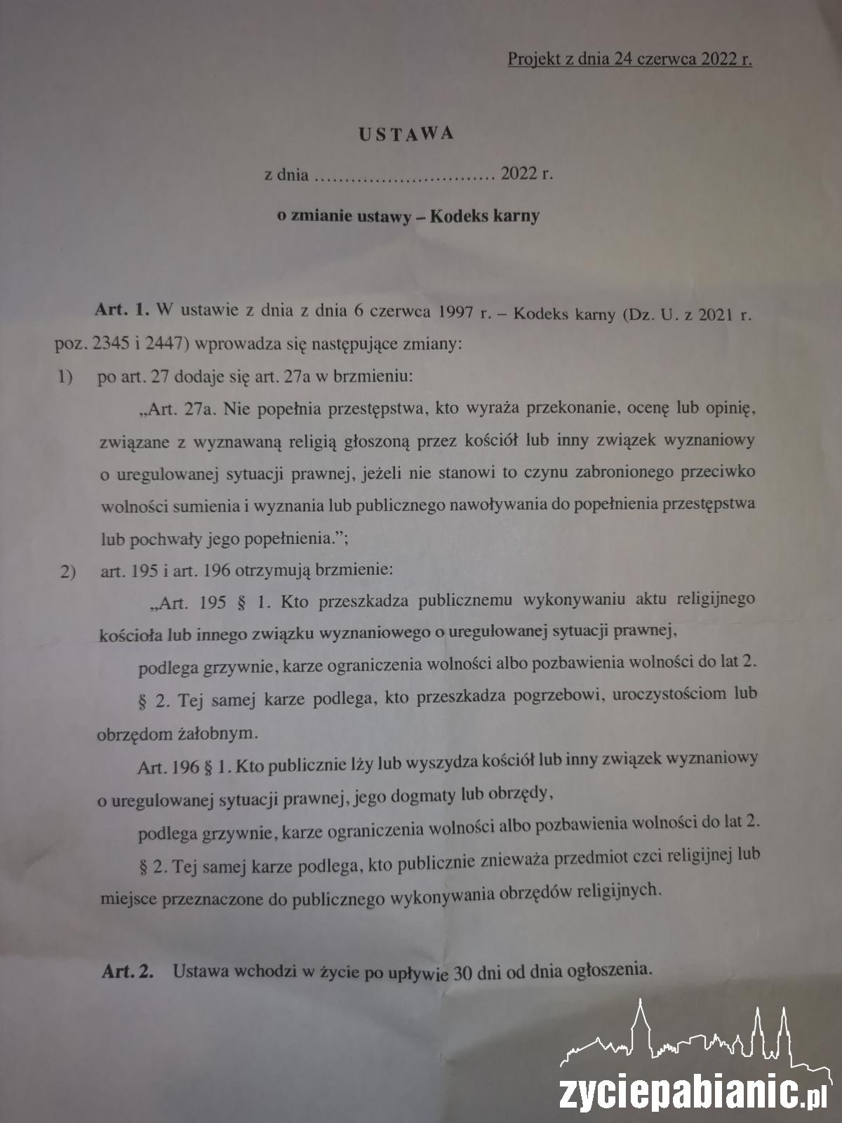 Ostrzejsze kary za wyszydzanie z kościoła
