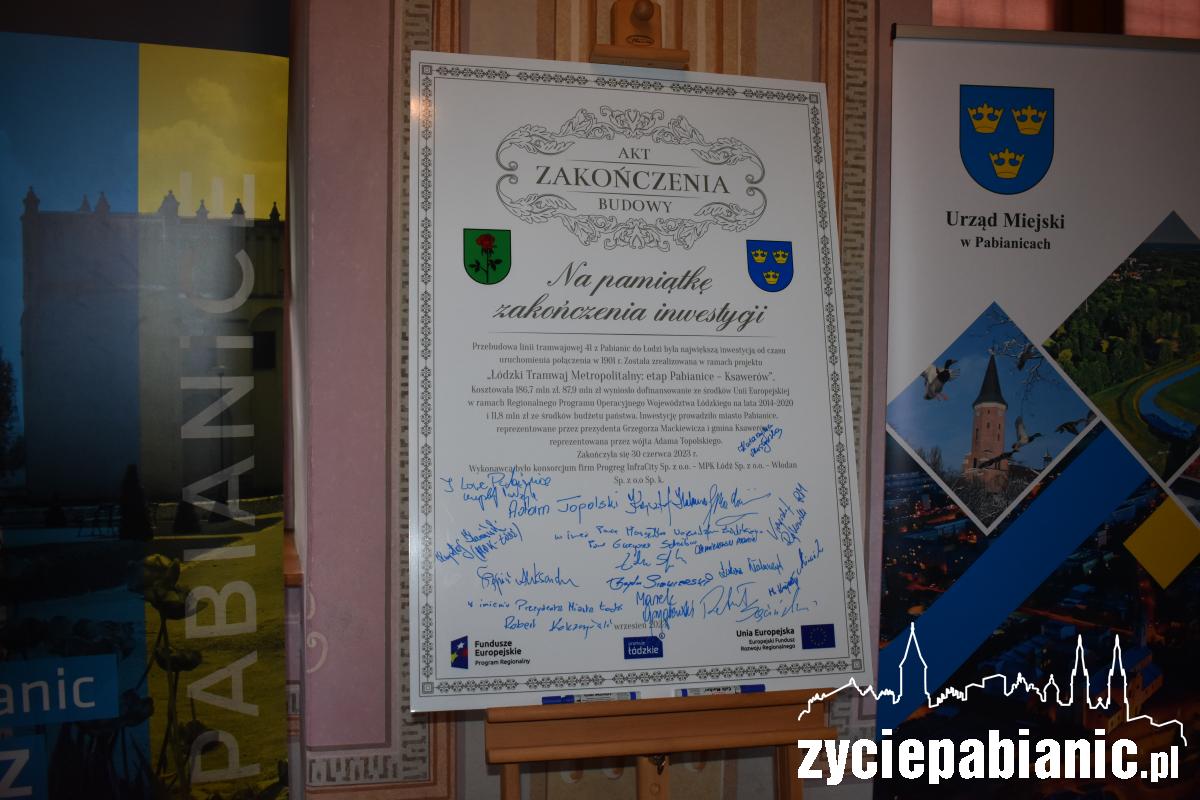 Uroczyste podpisanie aktu zakończenia inwestycji tramwajowej