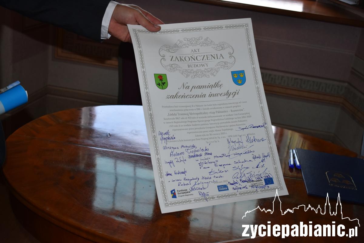 Uroczyste podpisanie aktu zakończenia inwestycji tramwajowej