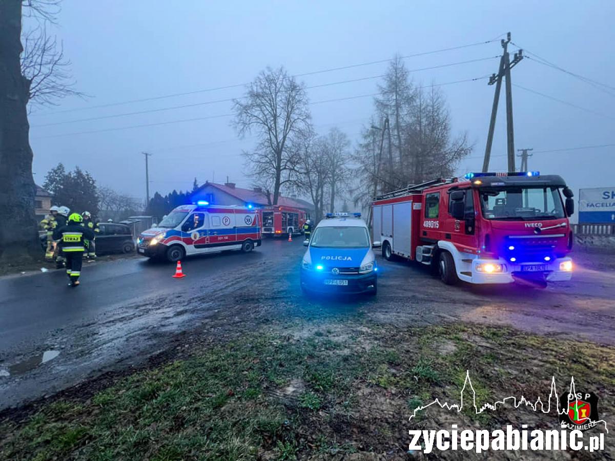Rozbił auto na drzewie