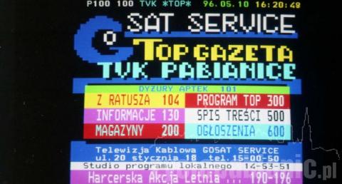 20 lat temu - 13 stycznia 1993 roku po raz pierwszy w historii naszego miasta został nadany lokalny program telewizyjny. Odbiorcami byli pabianiczanie podłączeni do sieci kablowej Gosat-Service.