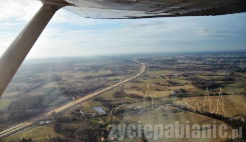 Obwodnica S-8 oraz węzeł obwodnicy S-14 z lotu ptaka