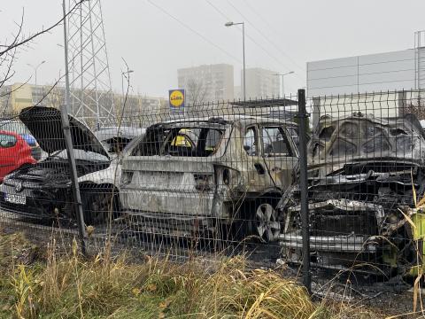 pożar aut przy siennej Życie Pabianic