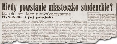 O planach budowania miasteczka informował „Dziennik Łódzki”.