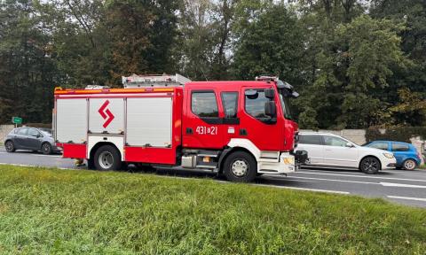 Wypadł z drobi i ”stanął” na boku Życie Pabianic