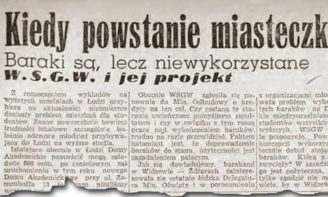 O planach budowania miasteczka informował „Dziennik Łódzki”.