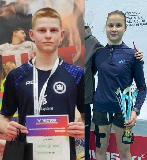 Kacper Grabarz i Maria Kisiel (UKS Korona Pabianice) są najlepszymi badmintonistami w Polsce w singlu 15-latków i 19-latek Życie Pabianic