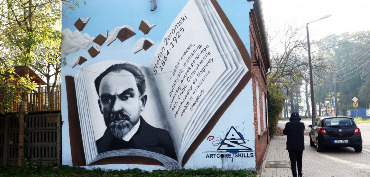 "Urodzinowy" mural Żeromskiego jest już gotowy