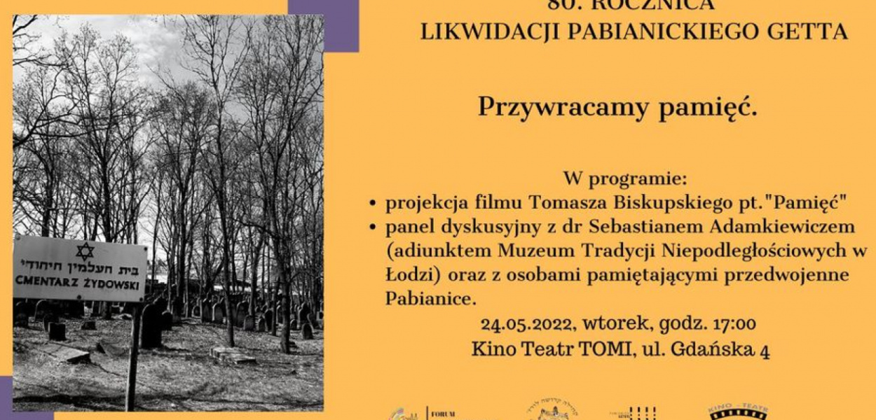 Kino Tomi: wspomnienia o pabianickich Żydach. Będzie projekcja filmu i…