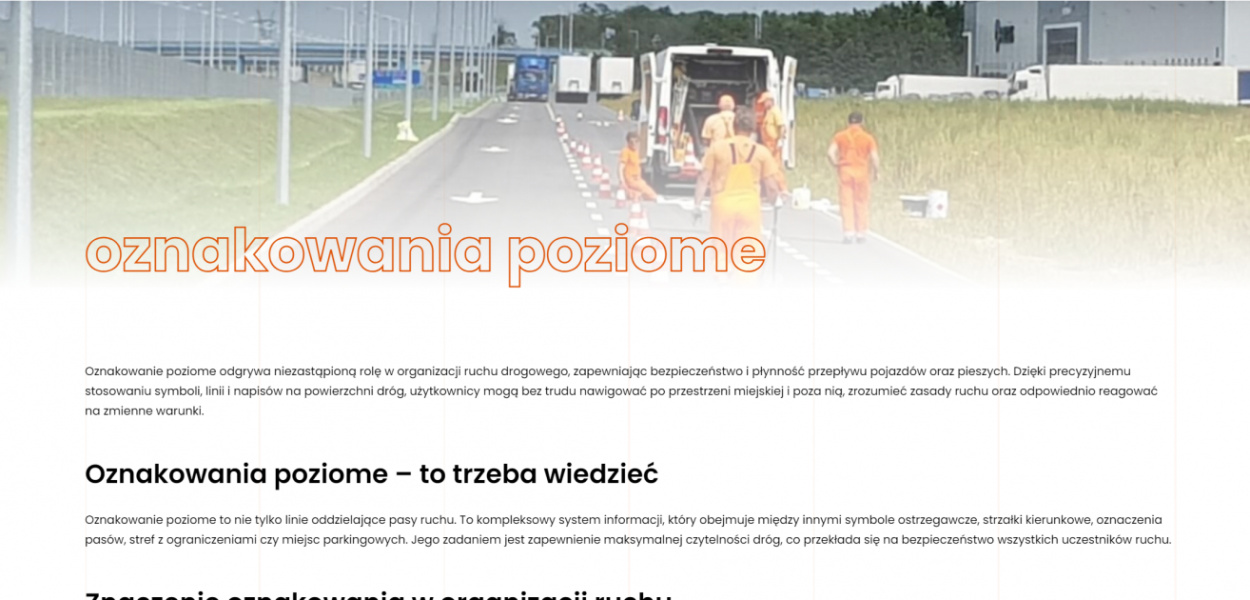 Główne zasady oznakowania poziomego