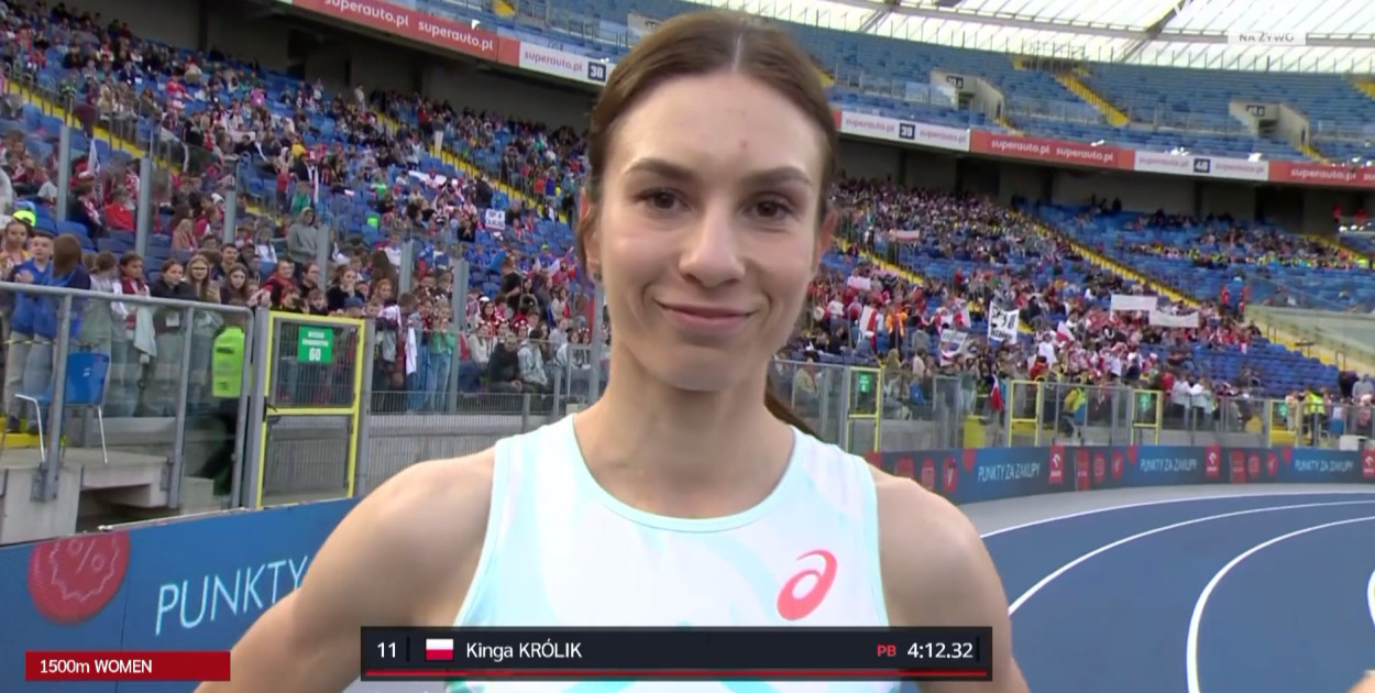 Kinga Królik (Azymut Pabianice) zajęła 2. miejsce w 71. Memoriale im. Janusza Kusocińskiego. Foto: sport.tvp.pl
