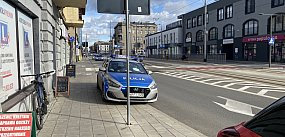Potrącenie rowerzysty na Warszawskiej