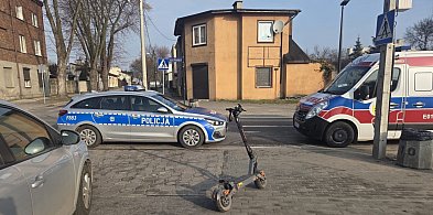 Zderzenie auta z hulajnogą elektryczną