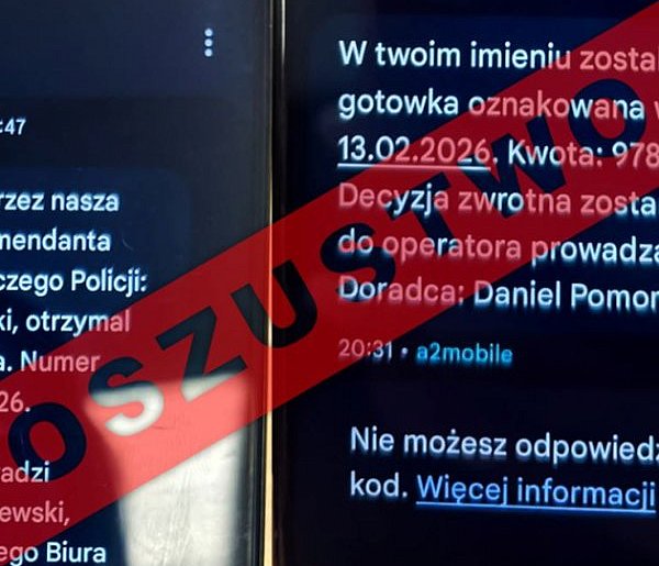 Policja ostrzega przed oszustami. Uwaga na fałszywe sms-y