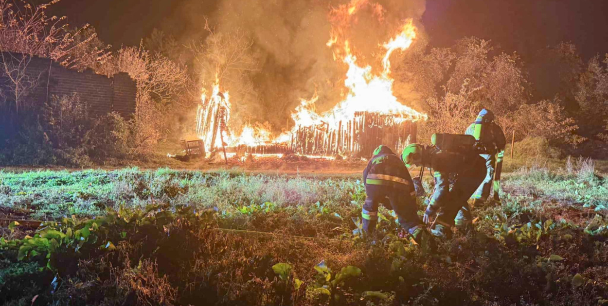 Kilkadziesiąt ptaków zginęło w pożarze/OSP Kazimierz