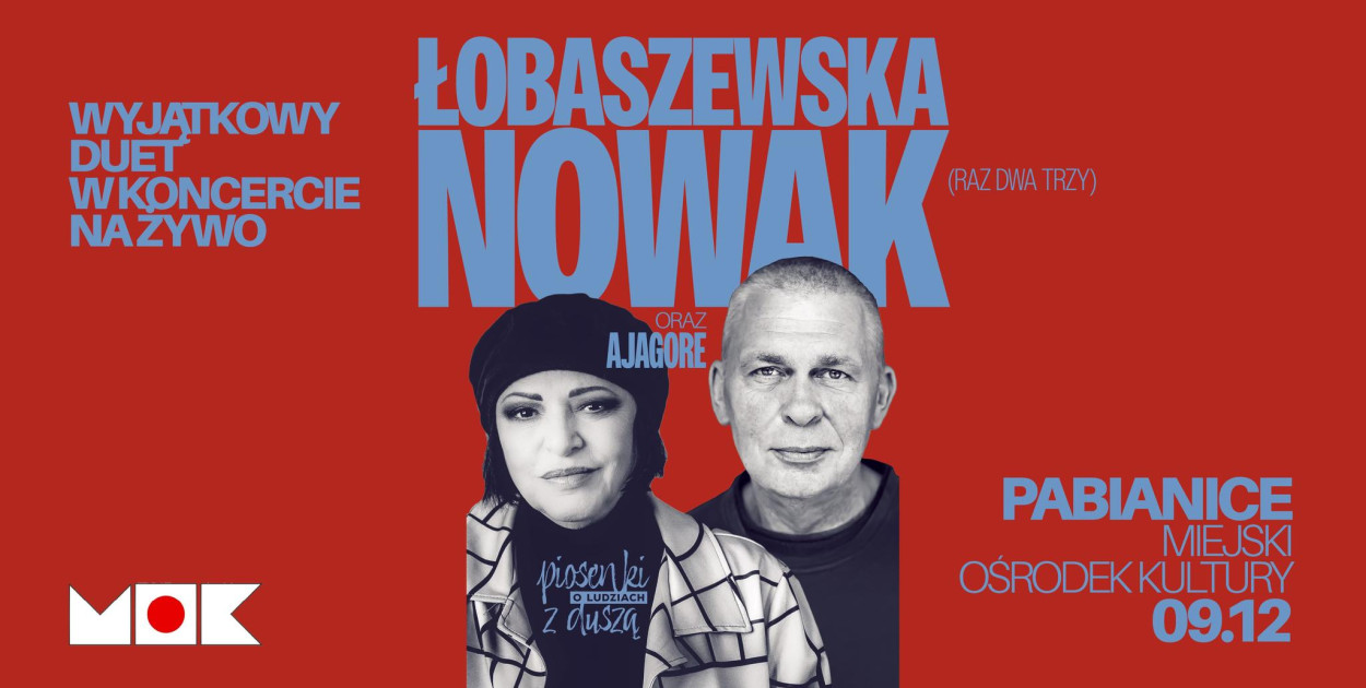 Łobaszewska i Nowak z koncertem w Pabianicach/plakat promocyjny
